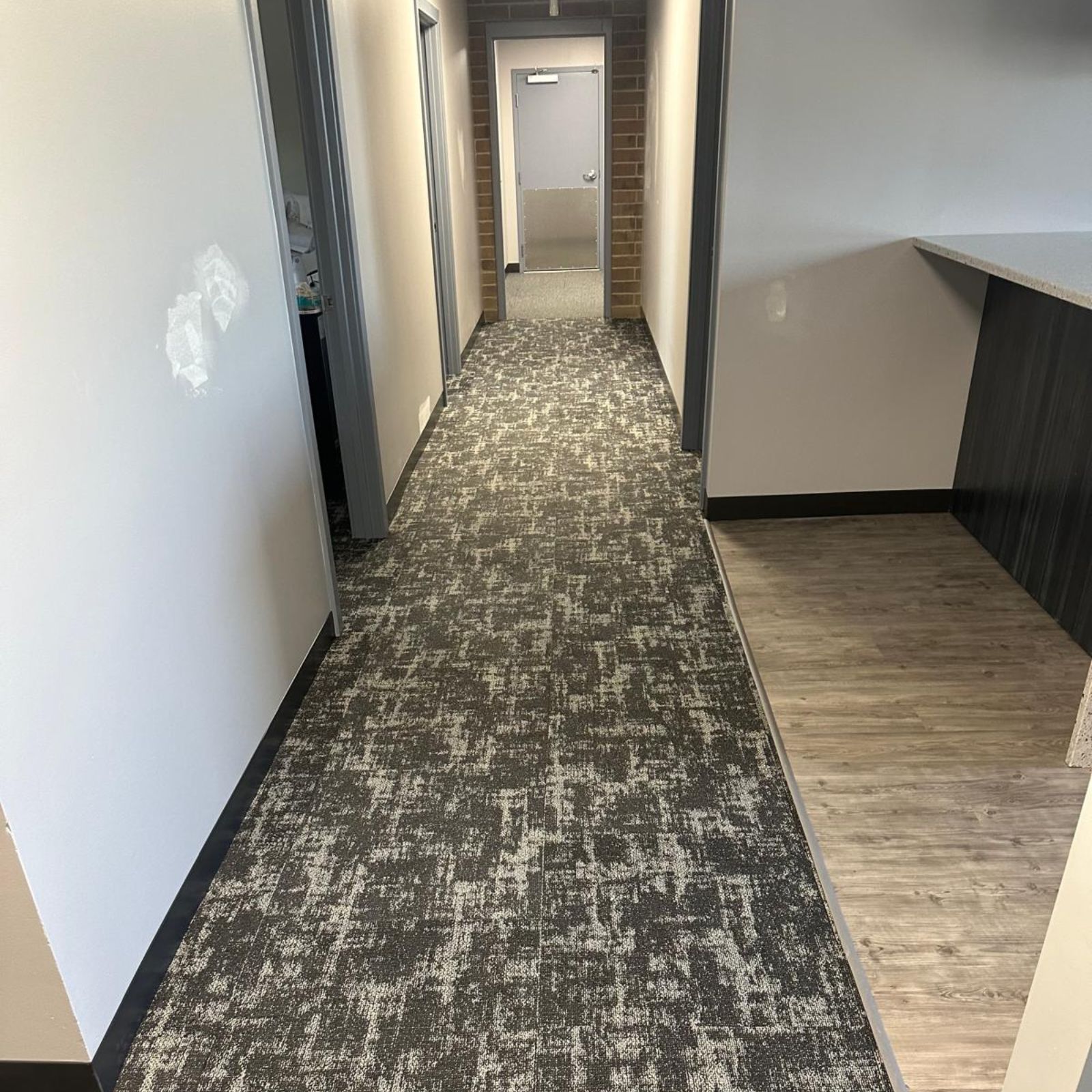 Carpet and vinyl flooring